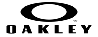 The image shows a logo with the word  OAKLEY  prominently displayed, featuring a design that includes an eye and a circular motif, set against a grey background.
