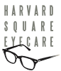 The image features a graphic design with text that reads  HARVARD SQUARE EYECARE  prominently displayed at the top, followed by smaller text that says  SPECTACLES   LENSES  below. There s also a pair of scissors superimposed on the upper right side of the image. The style appears to be a logo or branding graphic with a simple design and clear typography.